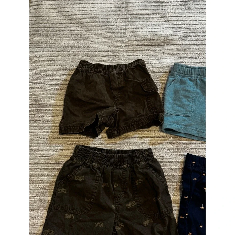 Bundle 4 Carters OshKosh Disney Wonder Kids Boys Shorts Size 12M Navy Teal Brown